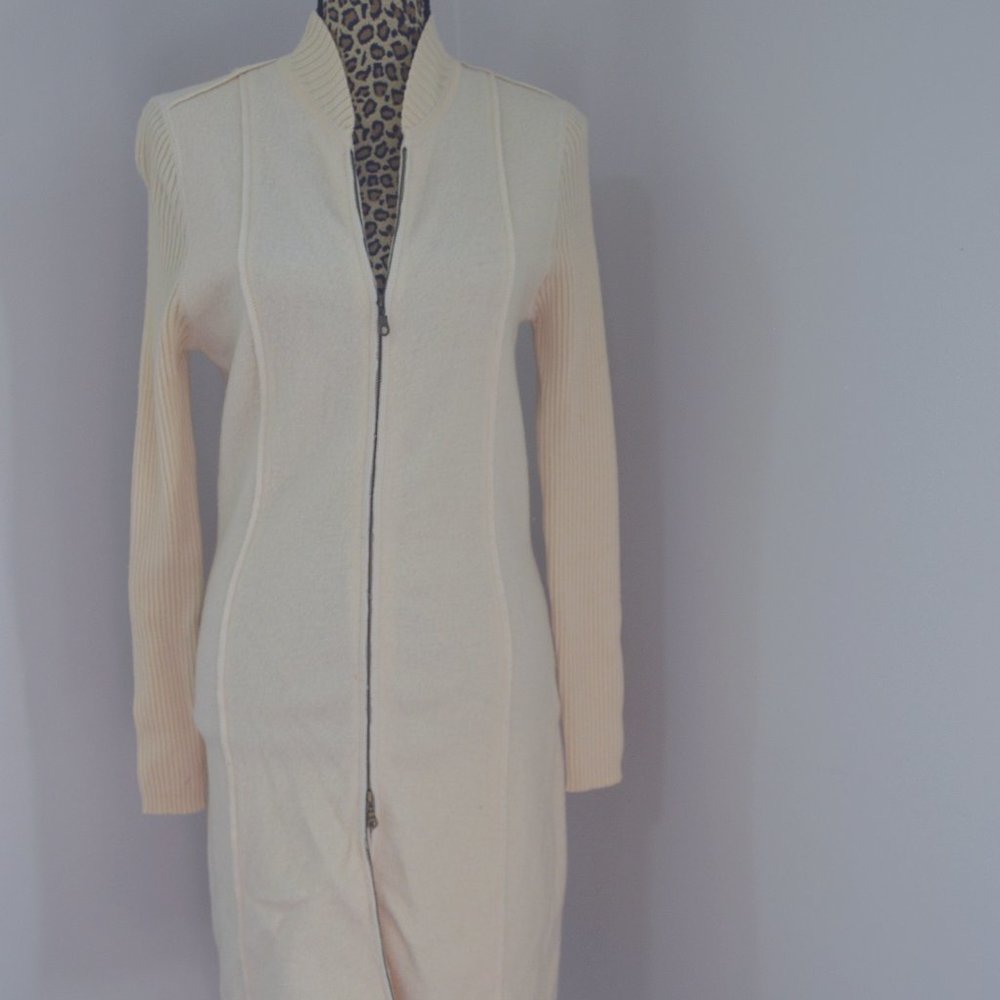 August Silk Wool Sweater Dress with Front Zipper